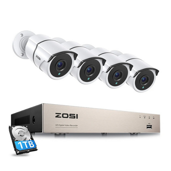 8 Channel 2MP Security Camera System + 1TB Hard Drive