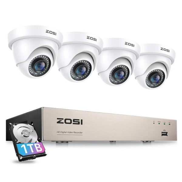 2MP 8 Channel Analog Security System + 1TB Hard Drive