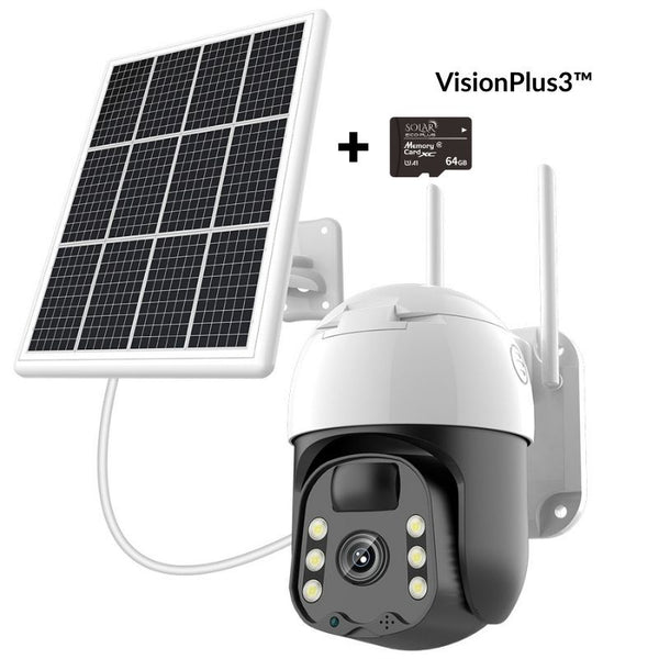 VISIONPLUS3™️ Cámara Solar 2K 360° PTZ Wifi 3MP **SD 64GB GRATIS**